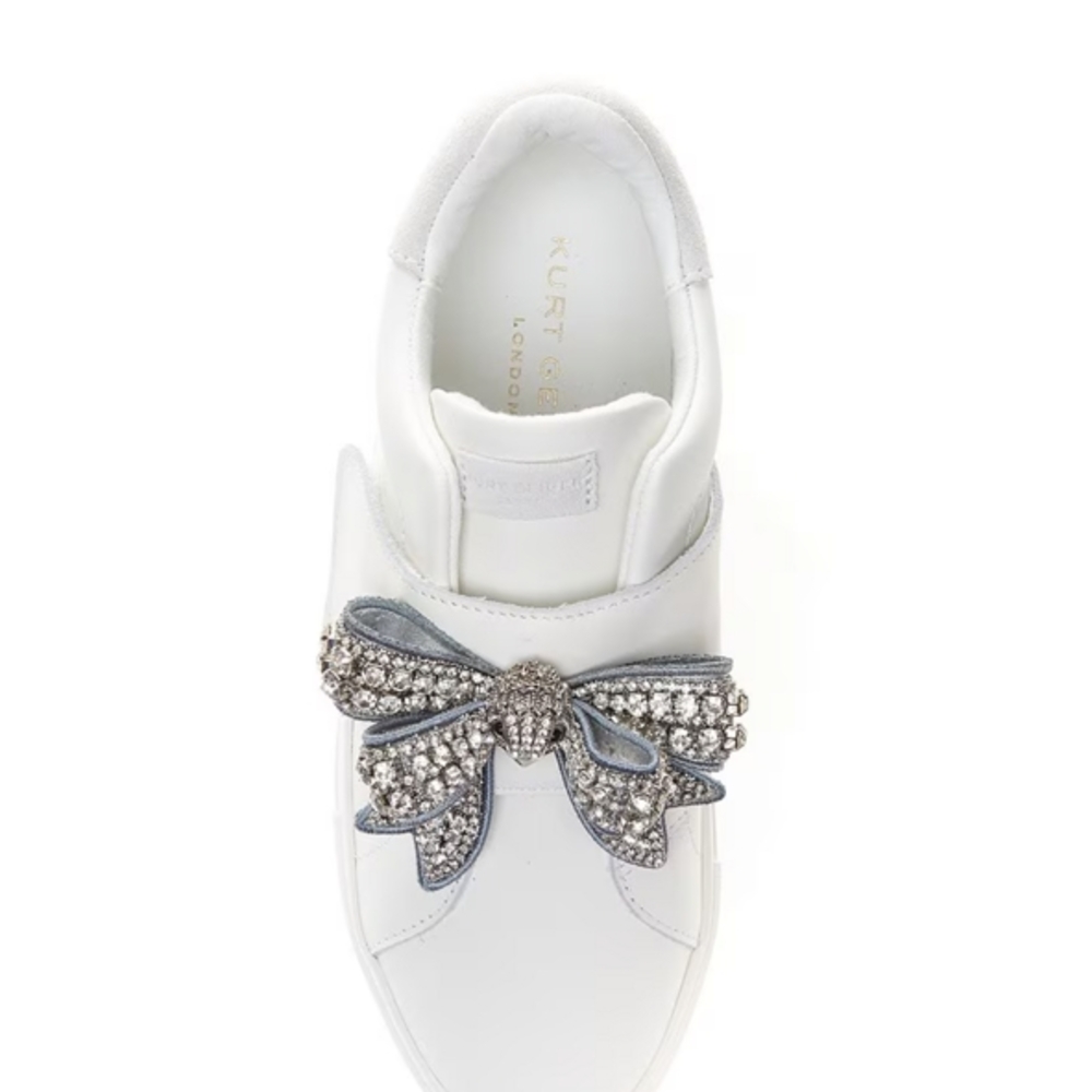 Kurt Geiger White Sneakers with Embellished Bow